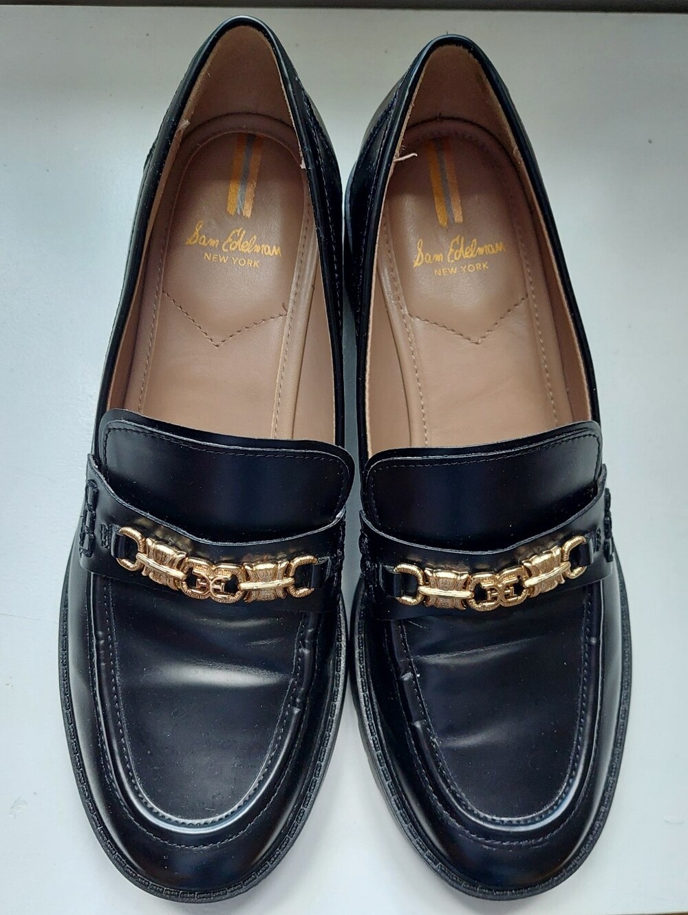 Sam Edelman Black Faux Leather Loafers | Women’s US 9.5
